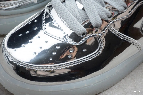 Mid Kids Metallic Force Air Nike 1 314197-8500 WB Silver 1219